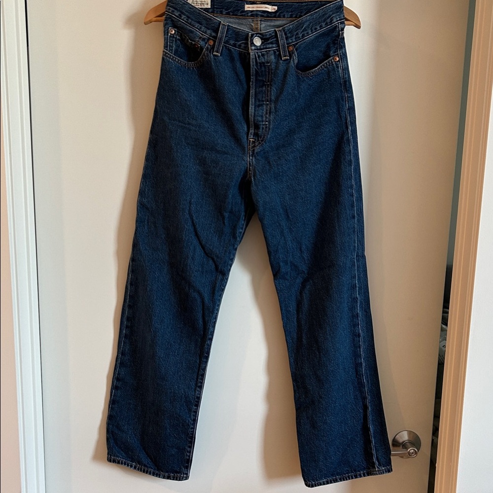 Levi's Dark Blue Ribcage Straight Ankle Women's Jeans